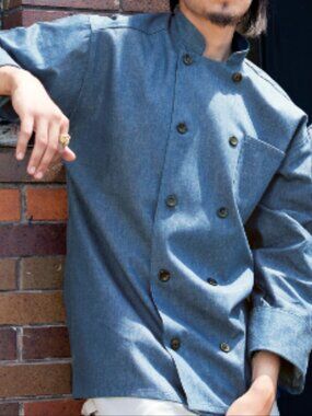 Uncommon Threads Chambray Cotton Twill Chef Coat